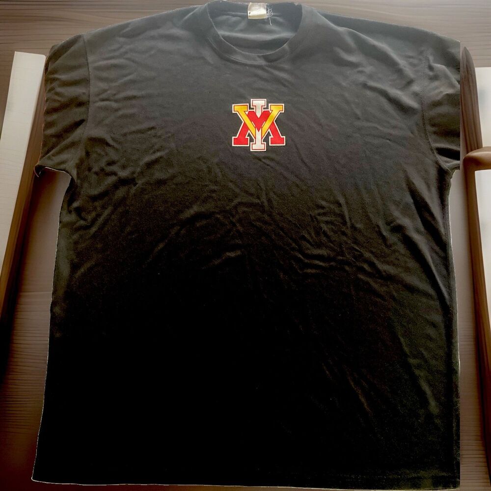VMI virginia military institute Shirt XL Reebok Black Logo Good Condition Nylon